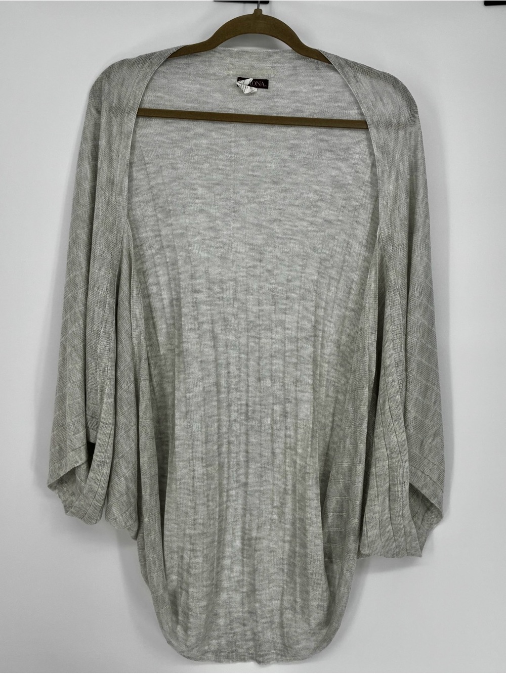 Merona Target One Size Gray Knit Cocoon Sweater Dolman Layer Sleeve Shawl Wrap